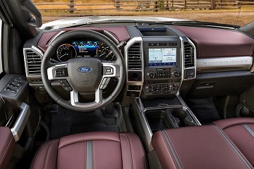 Interior appearance of the 2021 Ford F-250 available at Johnson City Ford