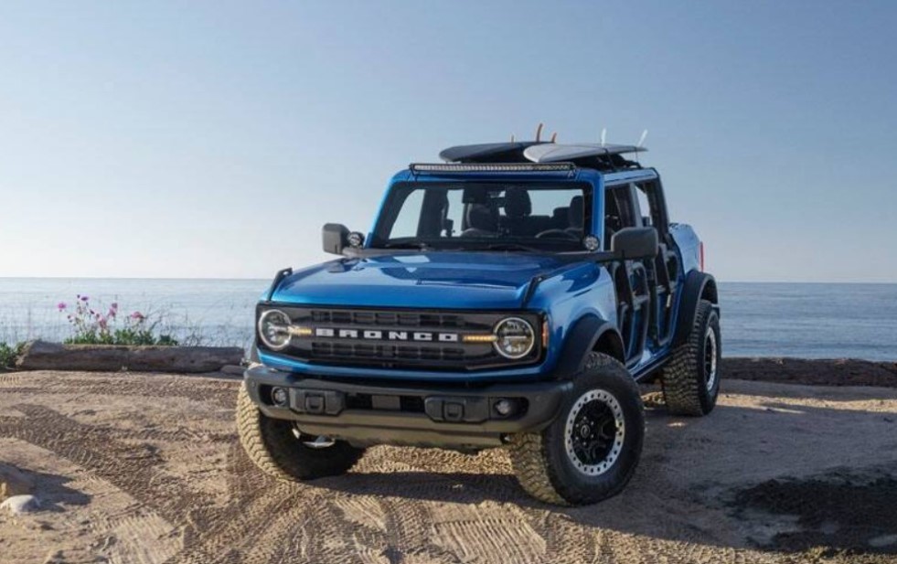 The new Ford Bronco sits parked on a summery beach, making this SUV a great option for your summer road trip. Shop for your new Ford Bronco at Johnson City Ford!