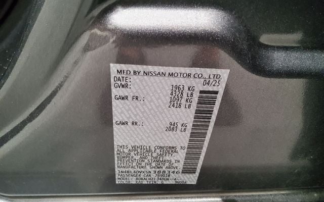 2025 Nissan Altima 2.5 SV