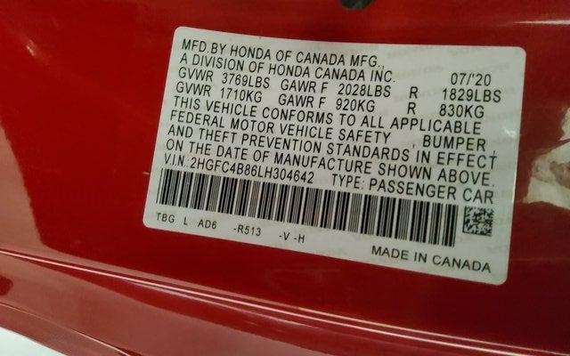 2020 Honda Civic Sport