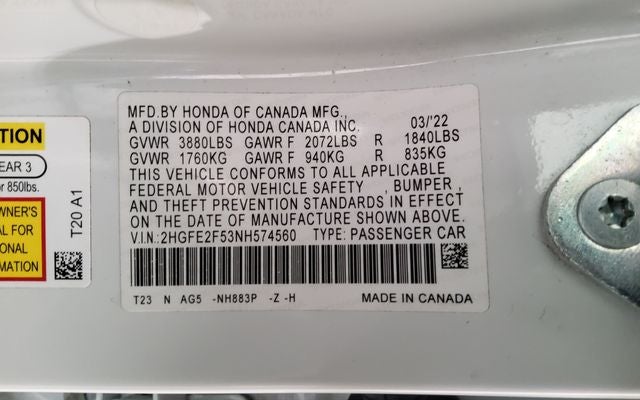 2022 Honda Civic Sport