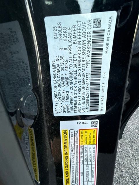 2025 Honda Civic Sport