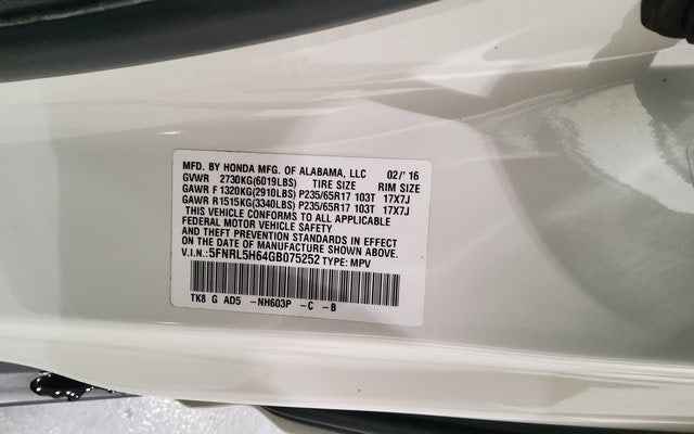 2016 Honda Odyssey EX-L w/Navigation