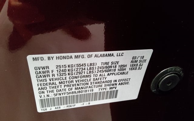 2018 Honda Pilot EX-L w/Rear Entertainment System