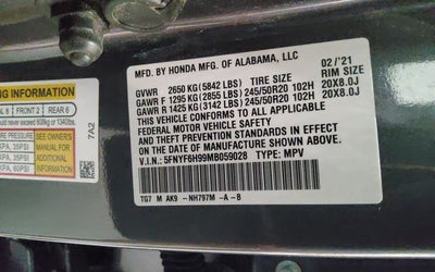 2021 Honda Pilot Touring 8 Passenger