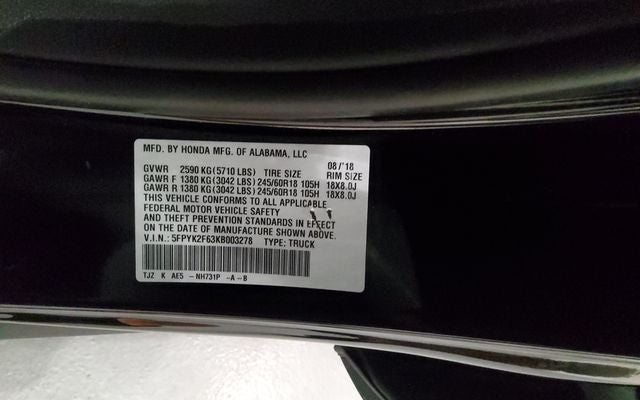 2019 Honda Ridgeline RTL-T