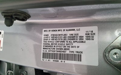 2019 Honda Ridgeline RTL-E