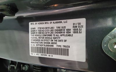 2020 Honda Ridgeline RTL-E